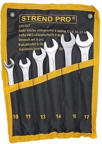 Set di chiavi Strend Pro HR31581, combinate, 6 pezzi, Cr-V, 10-17 mm