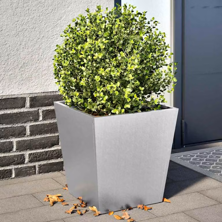 Set di 2 fioriere da giardino vidaXL in acciaio zincato argento L/P/H: 40 x 40 x 40 cm