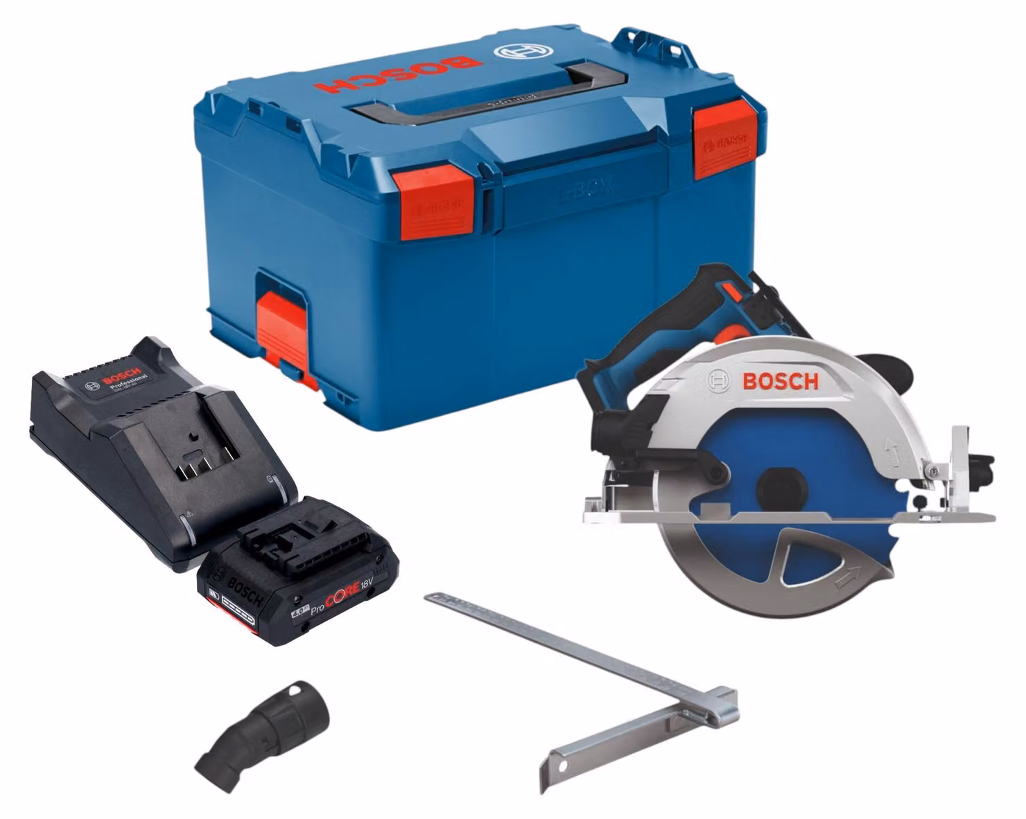 Sega circolare a batteria Bosch GKS 18V-68-2 18 V 190 mm Brushless + 1x batteria ProCORE 4,0 Ah + caricabatterie + L-Boxx