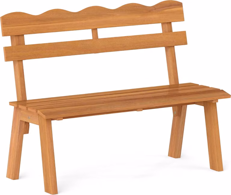 Panchina da giardino COSTWAY, panchina a 2 posti resistente alle intemperie, panchina in legno di acacia, panchina da balcone, panchina da parco, panchina da terrazza con portata fino a 360 kg, 47,5x105x80 cm