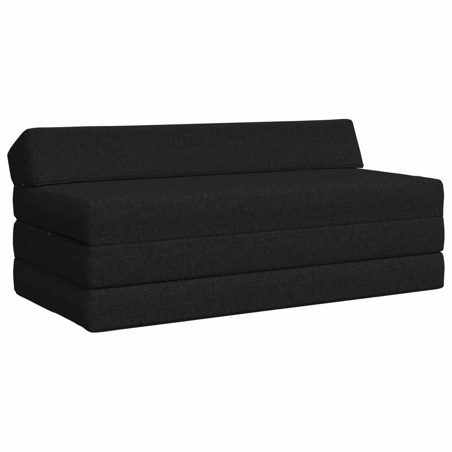vidaXL Divano Letto Pieghevole Moderno in Tessuto Nero L: 120 cm, P: 60 cm, H: 49 cm