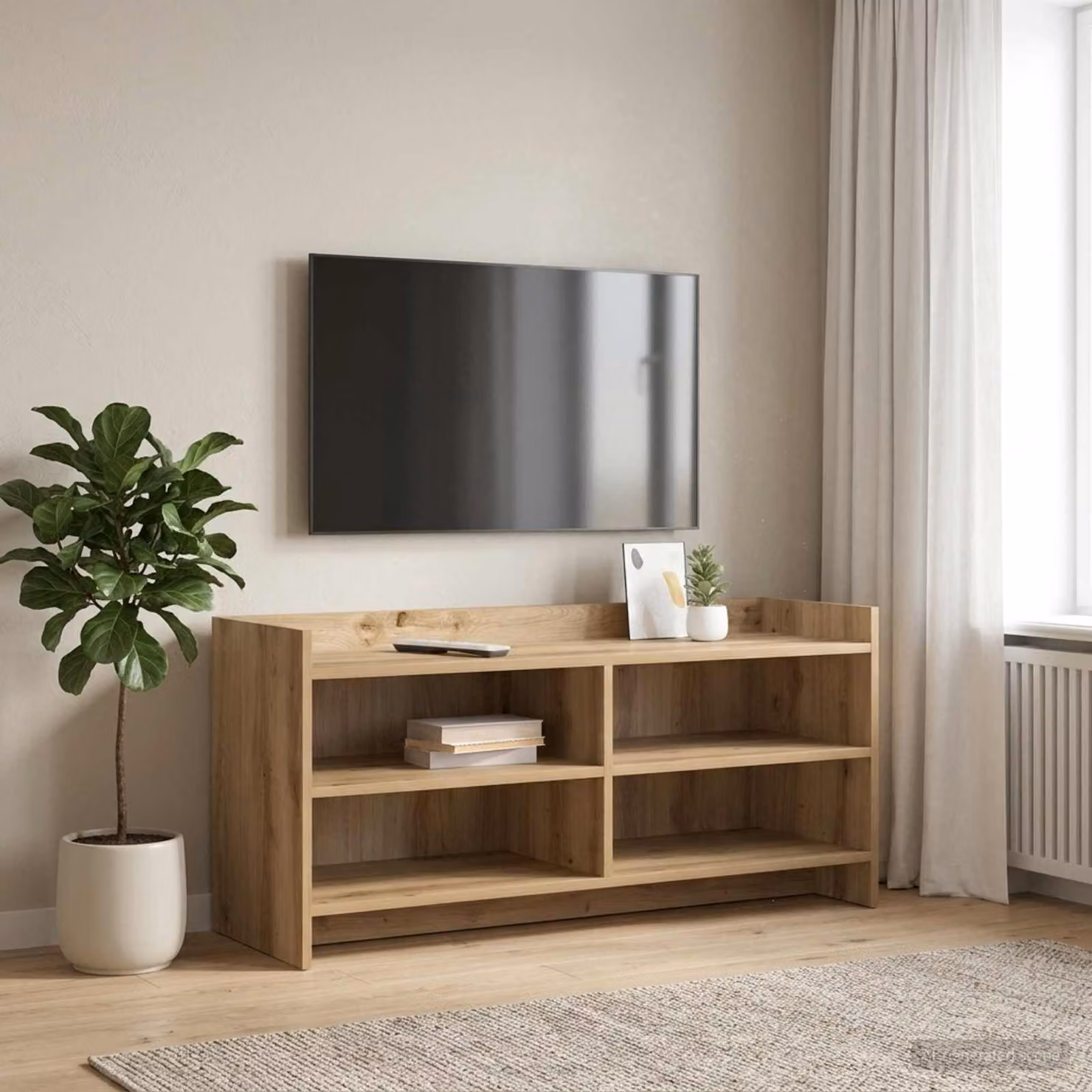 Mobile TV vidaXL moderno in legno color rovere artigianale L 100 x P 33 x H 47 cm