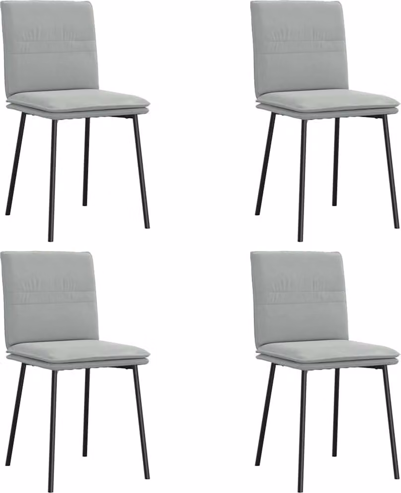 Sedie da Pranzo 4 pz Grigio Chiaro in Velluto