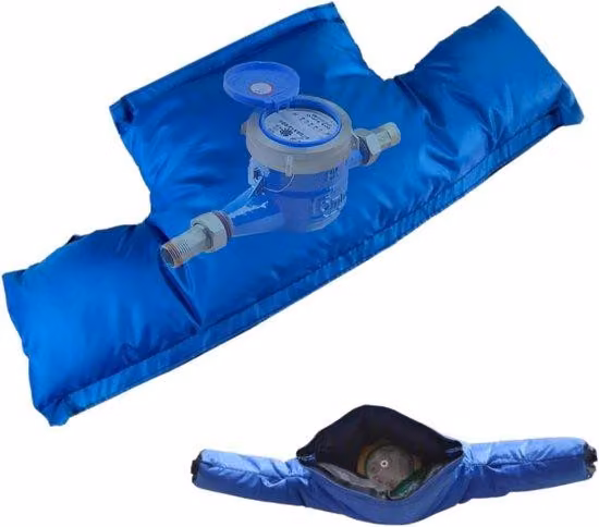Coperture isolanti per tubi - 55x25 cm - Blu - Rivestimento Oxford impermeabile - Isolamento invernale universale per tubi esterni
