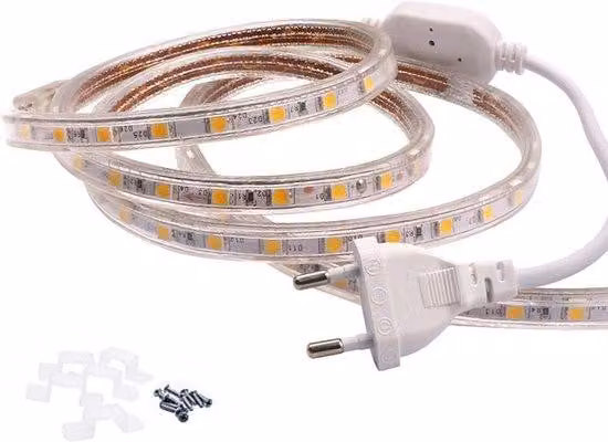 Striscia LED da 2 m, bianco caldo, impermeabile, dimmerabile, 60 LED