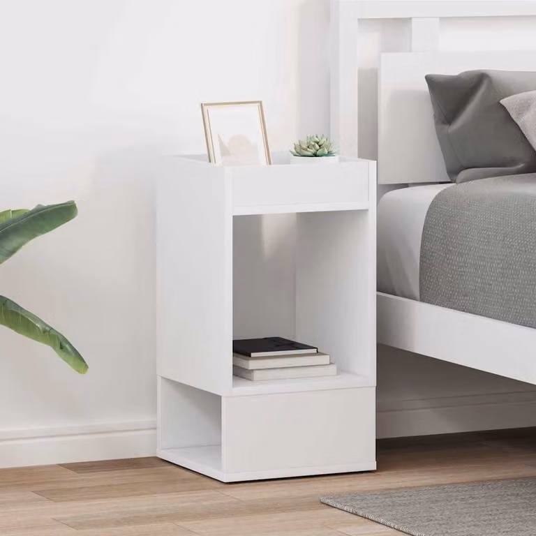 Set di 2 tavolini moderni vidaXL in legno ingegnerizzato bianco, L/P/H: 30 x 30 x 56 cm