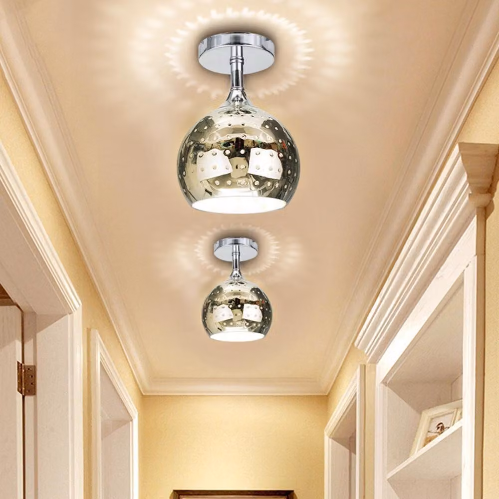 Lampada a sospensione da soffitto con sfera a specchio in vetro E27 Lampadario moderno 110V-240V