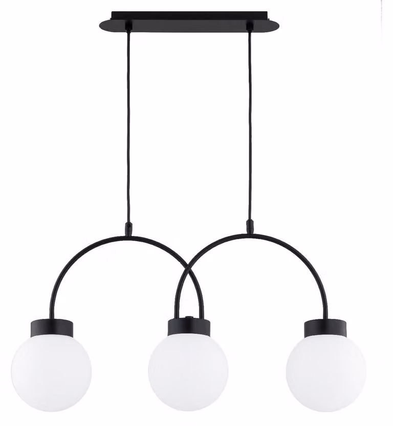 Lampada a sospensione DARSO bianco e nero 3xE14x10W in metallo, dimensioni: 75x68x15 cm, IP20, Alfa