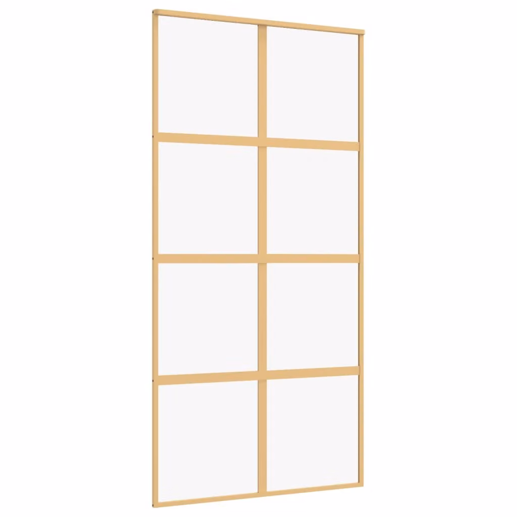 Porta Scorrevole Oro 102,5x205 Vetro Trasparente ESG Alluminio