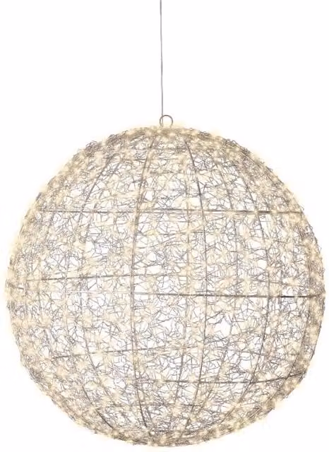 Sfera luce LED sospesa IPERBRIKO argento e bianco caldo, diametro 58 cm