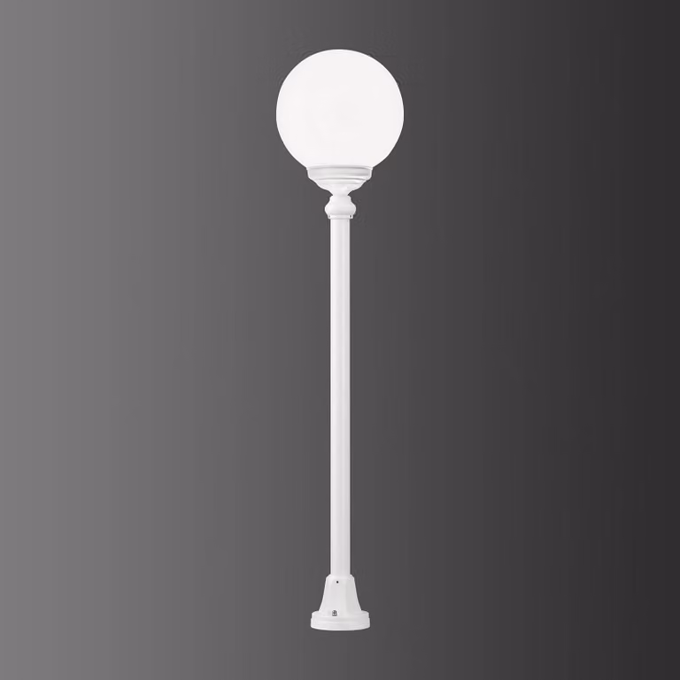 LCD Lampioncino da giardino 1132, Bianco / Opale, Alluminio, Antico, Lampada da esterni