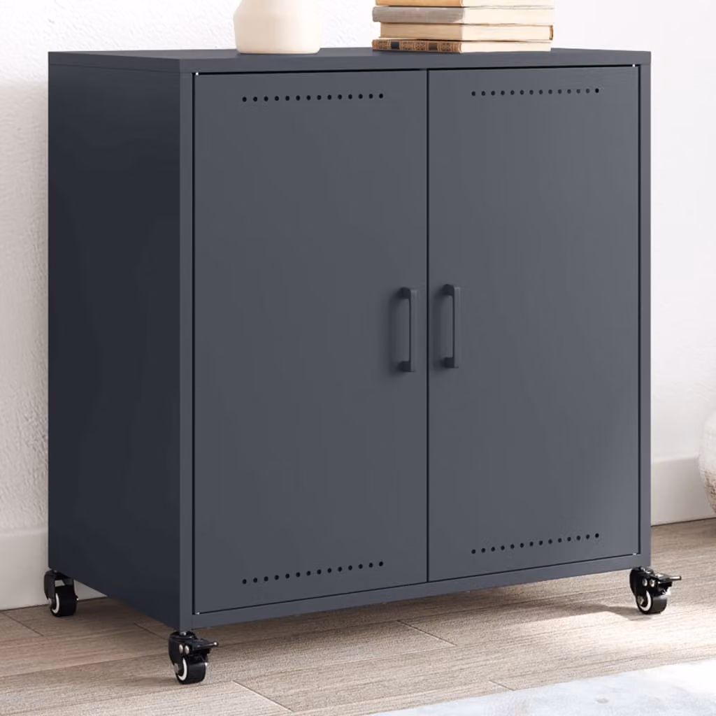 Credenza moderna vidaXL in metallo antracite L: 68 cm, P: 39 cm, H: 72 cm