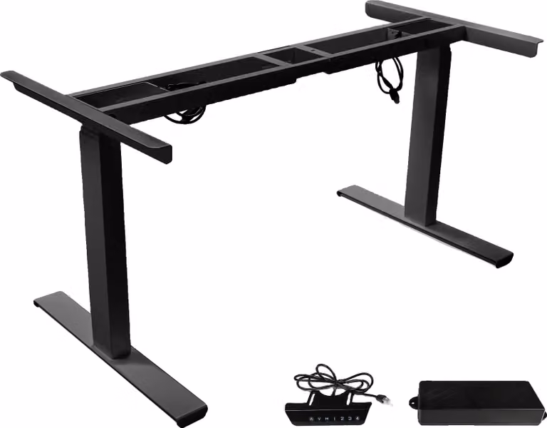 Telaio per scrivania regolabile elettricamente, gamma di altezza 23,4"-49", portata fino a 150 kg, nero Tre sezioni