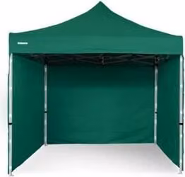 Tenda da festa a forbice 3x3 m in acciaio PREMIUM 450 g/m² - 4 pareti laterali piene, verde