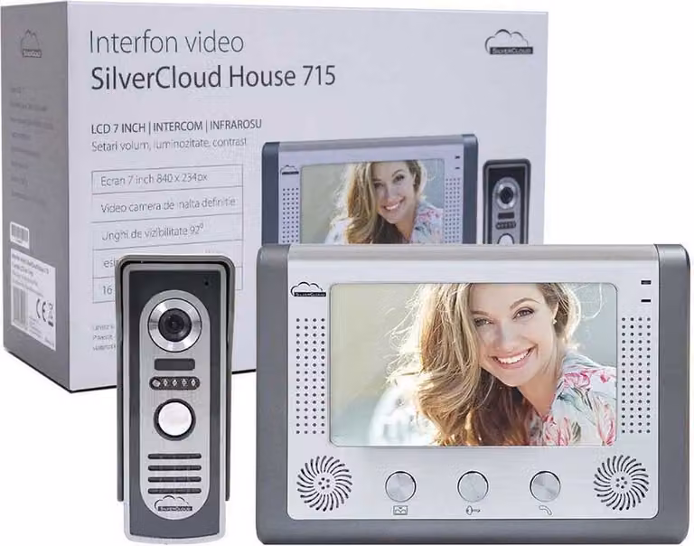 Interfaccia video PNI SilverCloud House, schermo LCD da 7 pollici, telecamera esterna