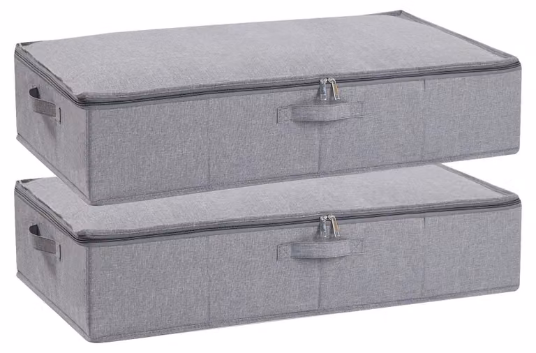 Contenitori salvaspazio - Contenitori con coperchio - Contenitori per abbigliamento - Contenitori per scarpe - Contenitori da riporre sotto il letto - 60 x 30 x 15 cm - Cesto portaoggetti