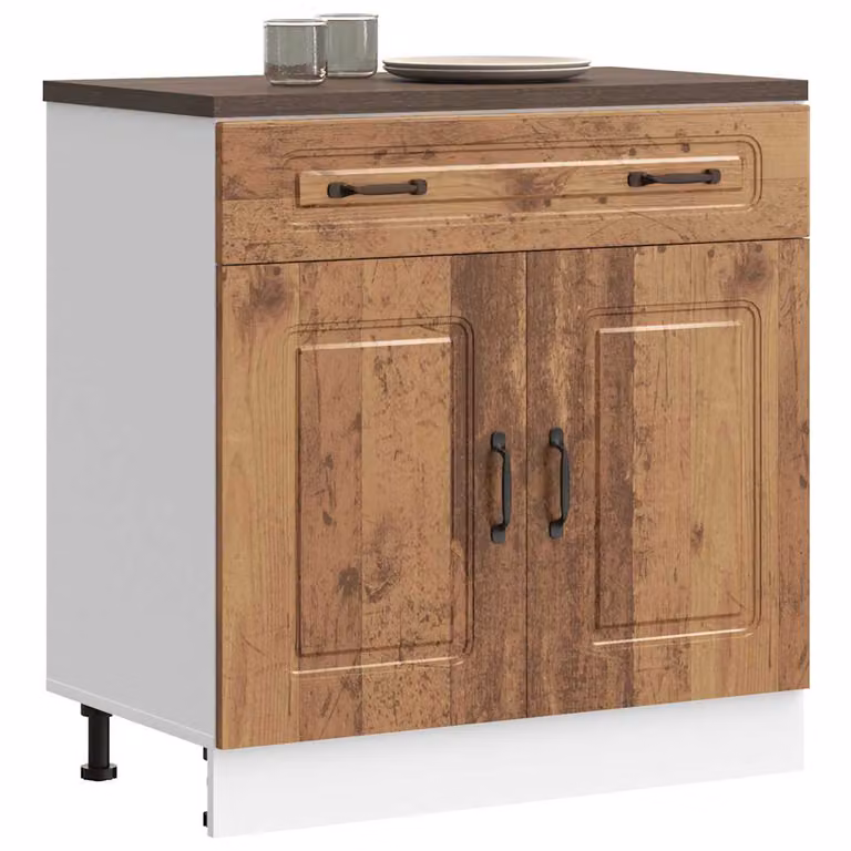 Base da cucina vidaXL Kalmar in legno multistrato marrone con ante a battente L/P/H: 46 x 81,5 x 80 cm