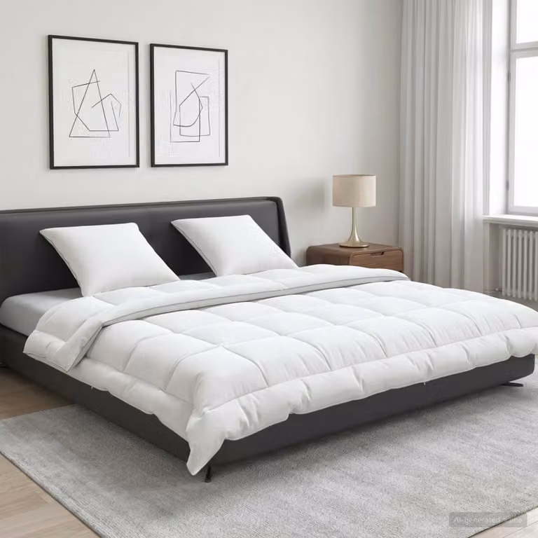 Set di piumone e cuscini 3 pz vidaXL in lana nuova e microfibra, ideale per l'estate, colore bianco, 200x220 cm
