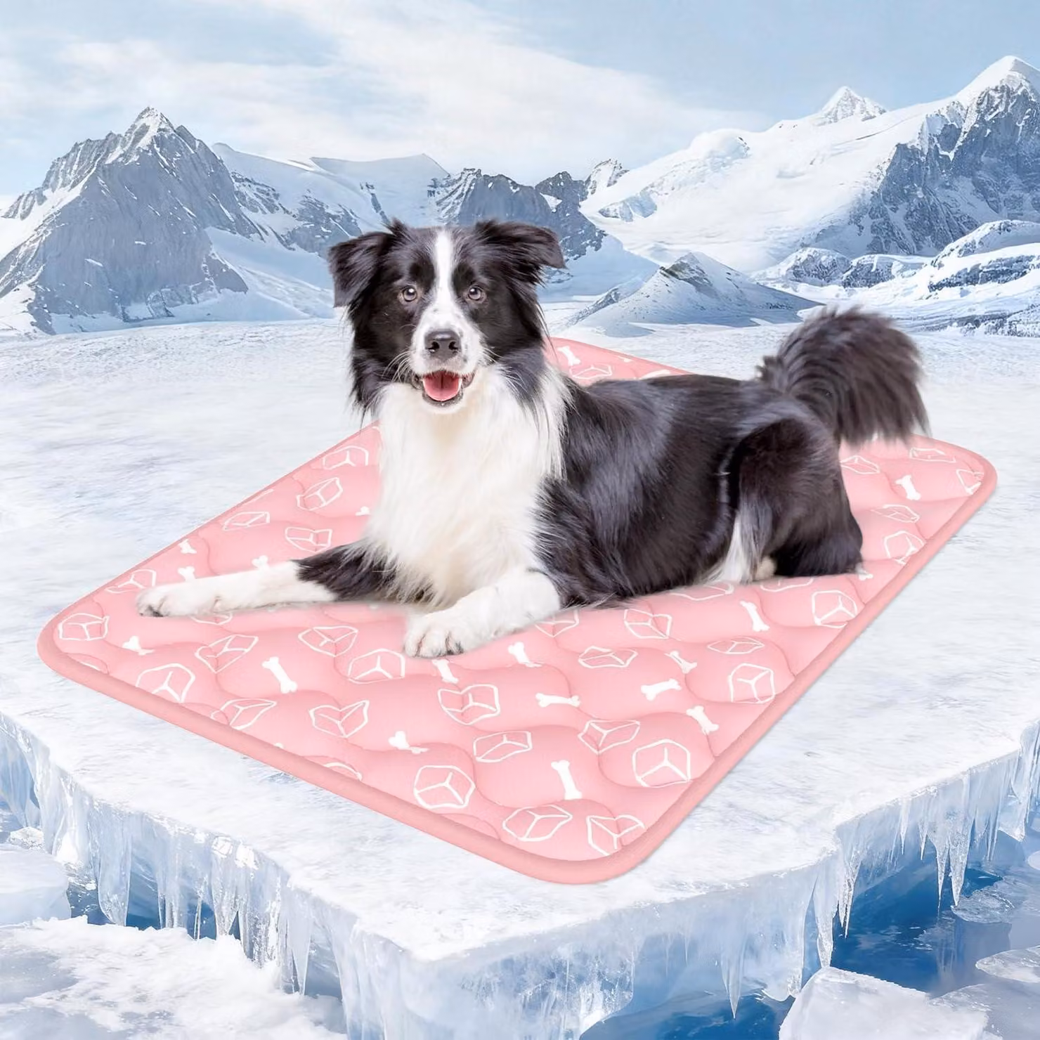 Tappetino refrigerante per cani, tessuto Arc-Chill, 110x80 cm, rosa, spessore 2 cm