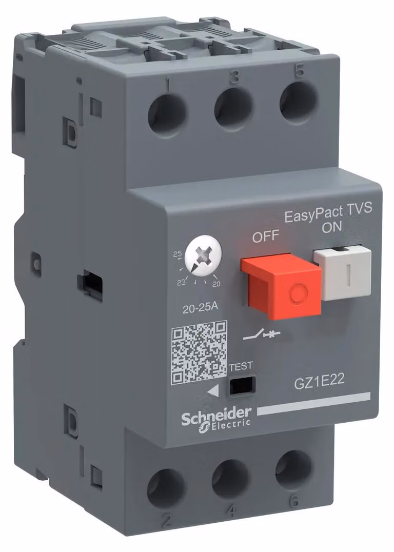 Interruttore di protezione motore tripolare 0,75kW 1,6-2,5A Interruttore Schneider GZ1E07