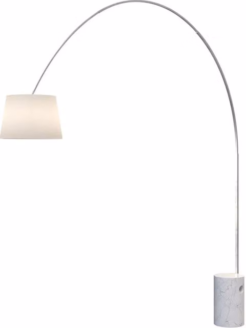 Piantana Contemporanea Turning Marmo Cilindro E Diffusore Bianco 1 Luce E27