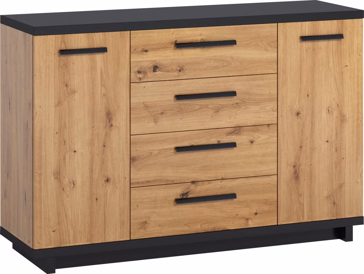 Cassettiera combinata DELAWARE – rovere artisan / nero opaco