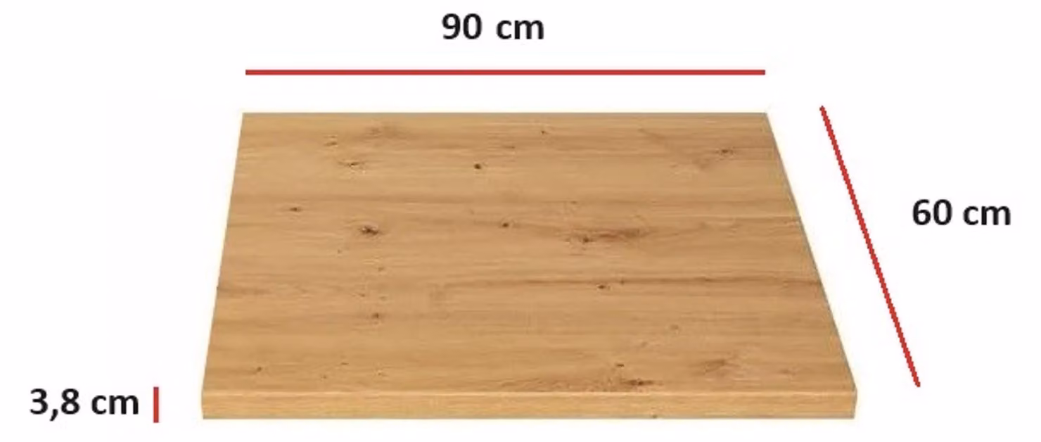 Piano di lavoro da cucina 90 cm, 38 mm, angolo cottura, blocco cucina in rovere Artisan Eko Stilo