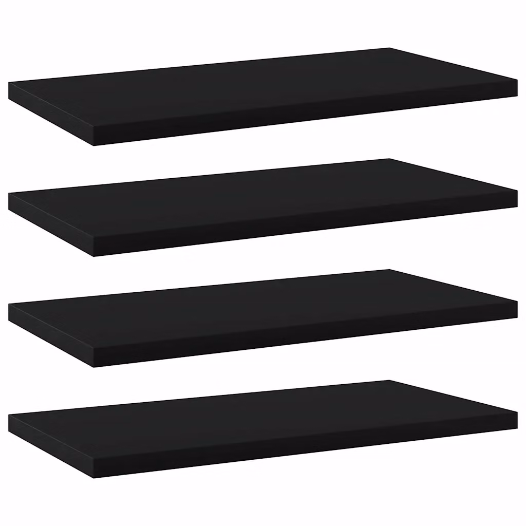 vidaXL Ripiani per Libreria 4pz Neri 40x20x1,5cm in Legno Multistrato