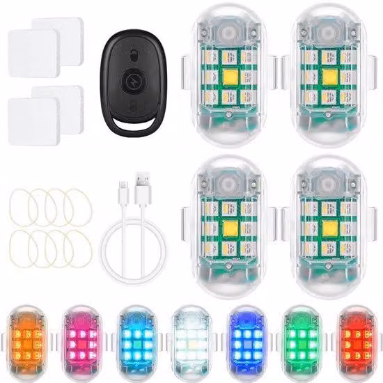 Set mini drone con luci stroboscopiche ricaricabile tramite USB