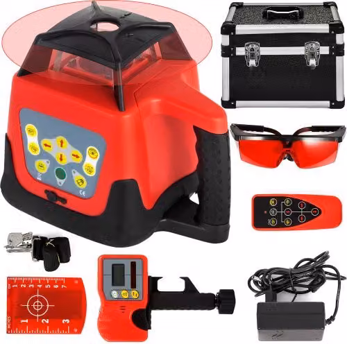 Livella Laser Rotante VEVOR 360° Rosso Autolivellante con Portata 500 m e Protezione IP54