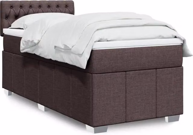 Giroletto a Molle con Materasso Marrone Scuro 100x200cm Tessuto 3286989