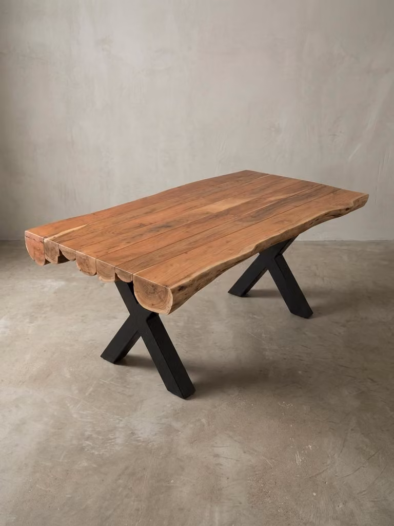 Tavolo da pranzo 200 x 100 x 77 cm in legno massello di acacia, stile rustico, tavolo da pranzo di design rettangolare, tavolo da pranzo in legno massello, tavolo da cucina per 8 persone