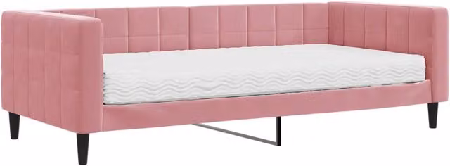 Divano letto | Sof¨¤ letto | Letto singolo con Materasso Rosa 90x200 cm in Velluto