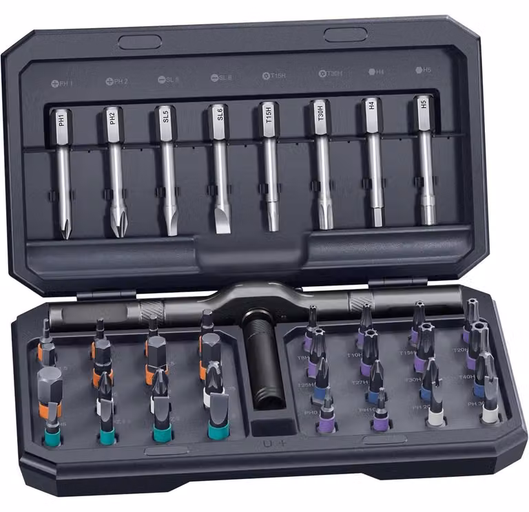 Set di cacciaviti magnetici 42 pezzi con custodia porta-attrezzi, colore grigio