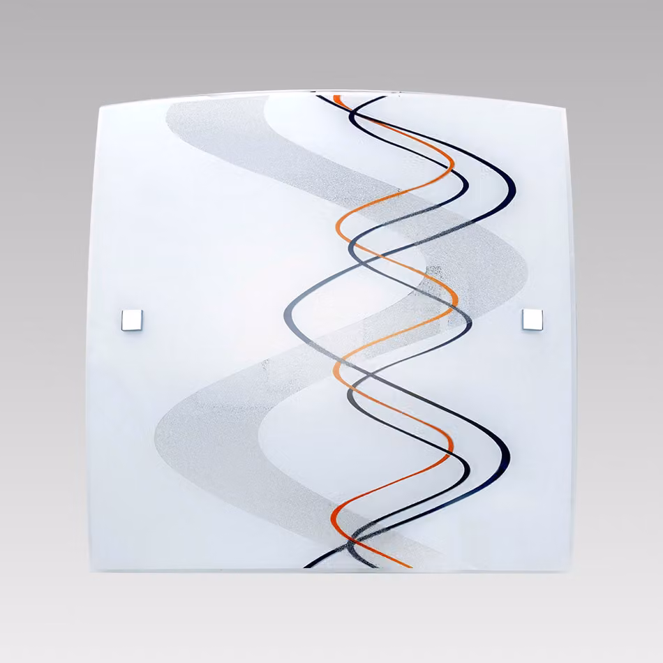 Plafoniera RIO 1xE27/40W vetro bianco-arancio-marrone 28,5cm×28,5cm dimmerabile