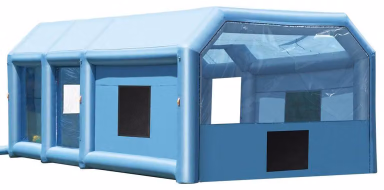 Cabina di verniciatura gonfiabile, dimensioni 10 x 6,4 x 4,5 metri, con ventole da 1100 W e 750 W, realizzata in tessuto Oxford