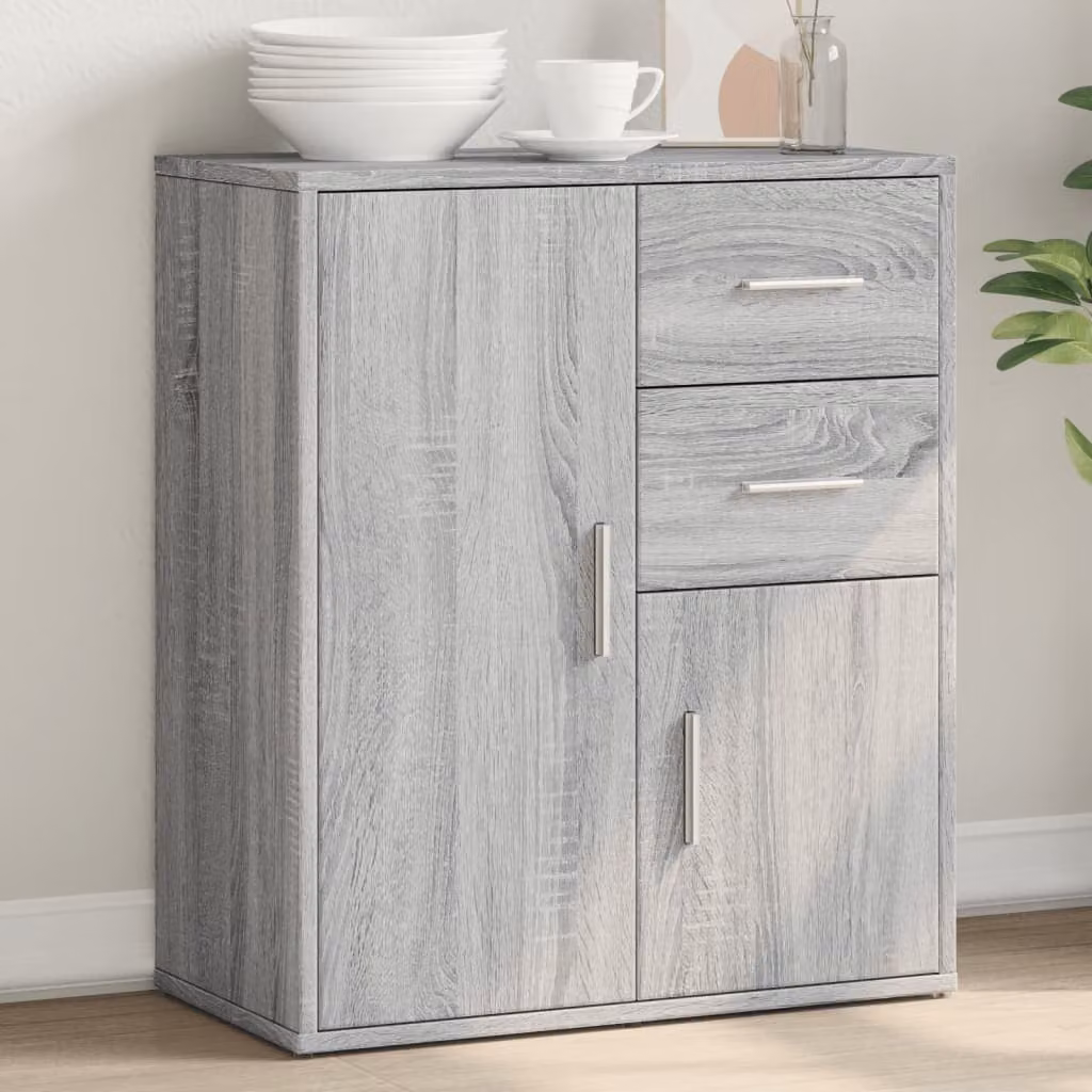 Credenza moderna vidaXL in legno multistrato e MDF, Grigio, L 60 x P 31 x H 70 cm