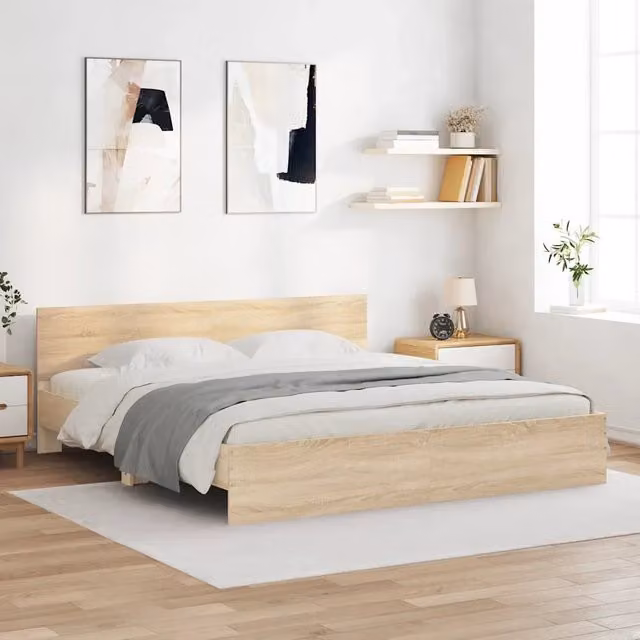 Giroletto con Testiera Rovere Sonoma 200x200 cm 3207457