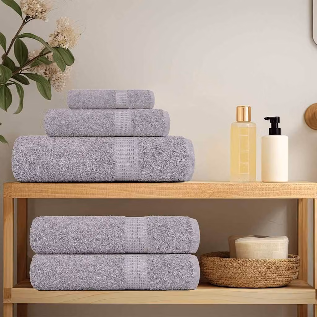 vidaXL Asciugamani da doccia FROGN 10 pz Grigio 70x140 cm 360 g/m²