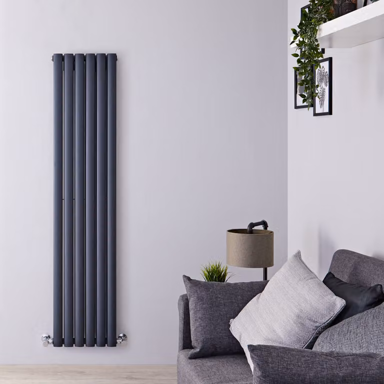Radiatore Verticale Antracite 1600x354mm 970W - Alta Resa - Design Moderno - Revive