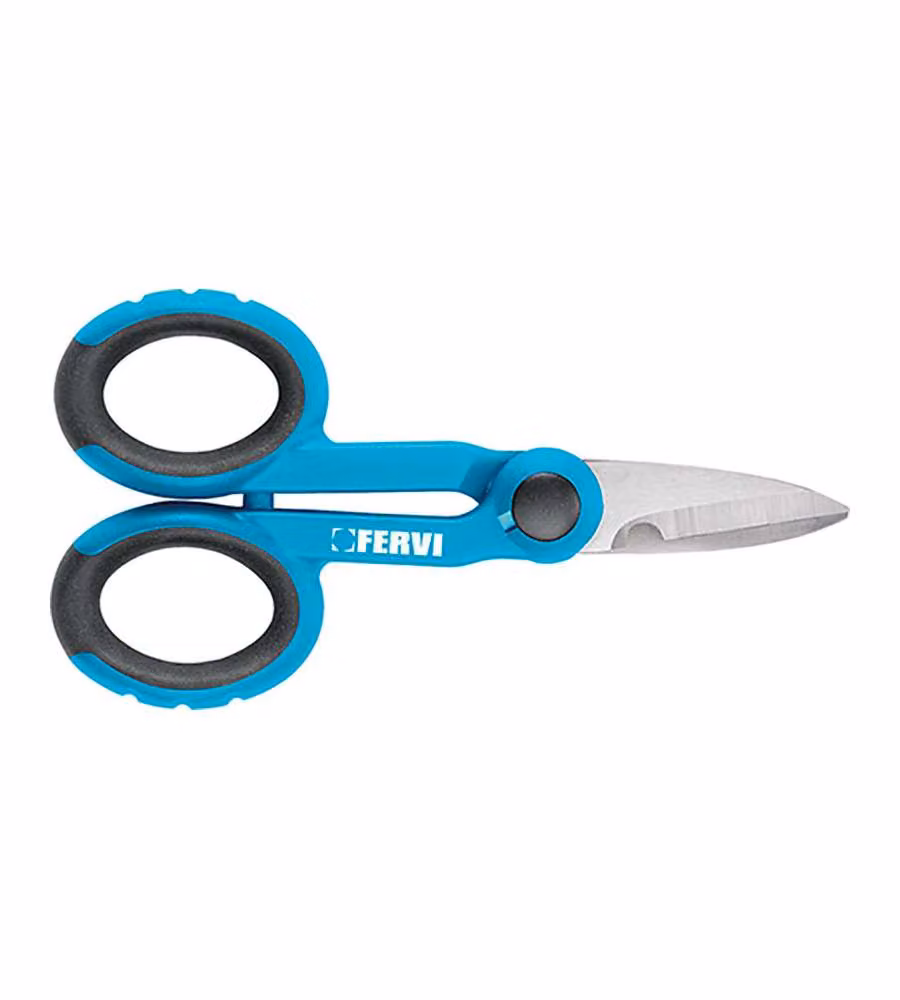 Fervi Forbice per Elettricista 140mm - Lama Inox Rasoio Microdentata