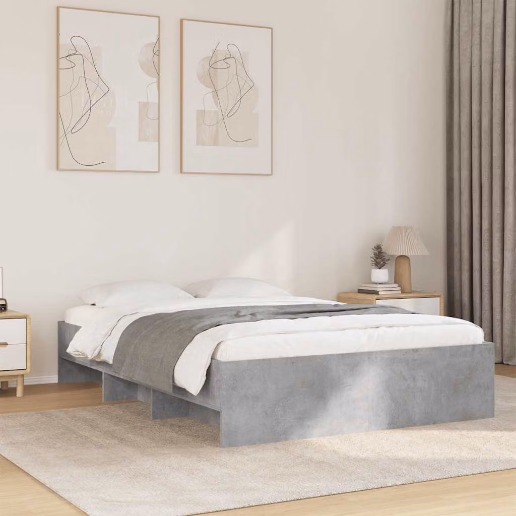 vidaXL Giroletto Moderno in Legno Multistrato Grigio L: 120 cm, P: 200 cm, H: 35 cm – 1