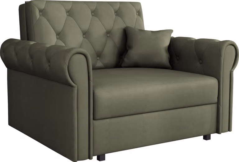 MIRJAN24 Divano letto Viva Roma I con funzione letto e contenitore, divano imbottito, elegante divano imbottito del produttore (colore: Kronos 46)