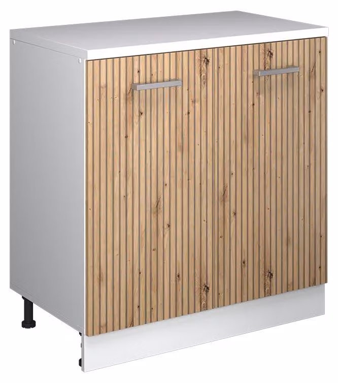 Mobile cucina sottotetto Vicco R-Line Rovere artigianale 80 cm senza inclinazione con 2 ante, Model 61817