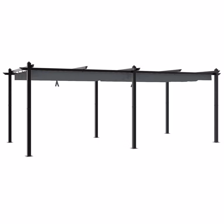 Gazebo Giardino con Tetto Retrattile Antracite 3x6 m Alluminio