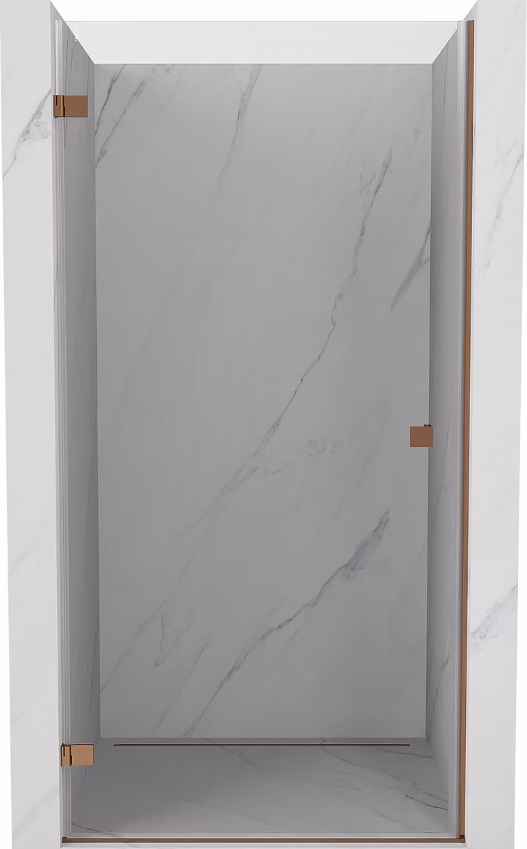 Mexen Lunar-B porta doccia battente sinistra 90 cm, trasparente, oro rosa - 832-090-000-60-00-L