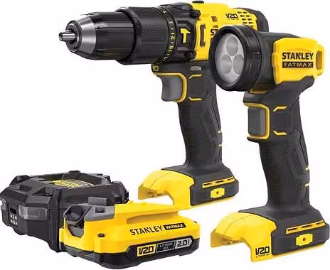 Stanley avvitatore a percussione v20 sfmcd711 50nm 1x2,0ah custodia + torcia sfmck210d1