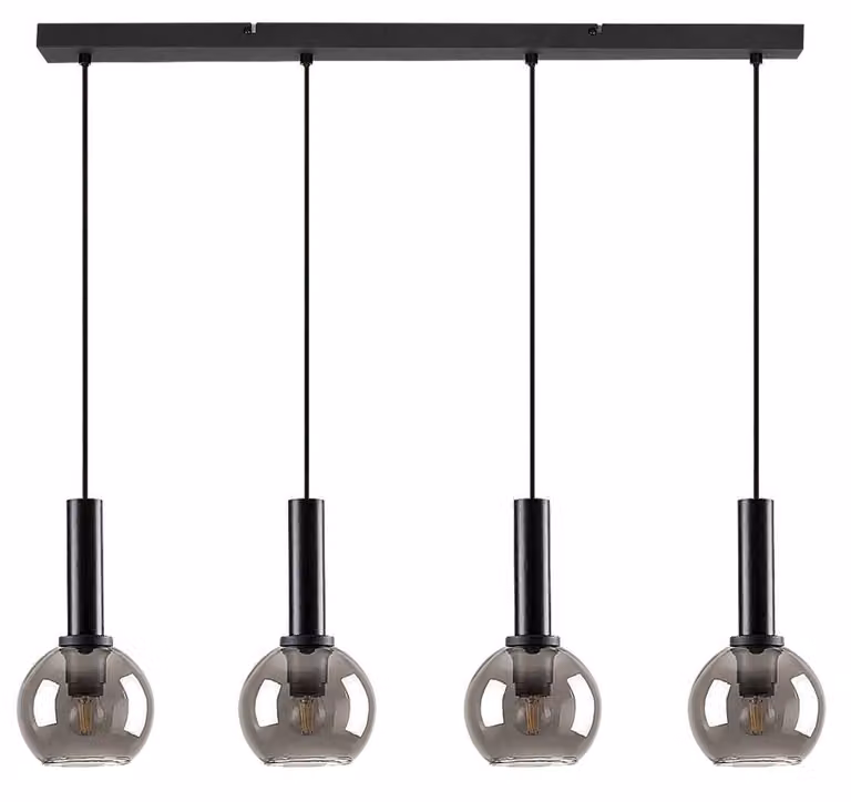 Rabalux 72174 Lampada a sospensione 4 spot Centio, E27, nero-grigio, sferico-rotondo, moderno, ø150mm