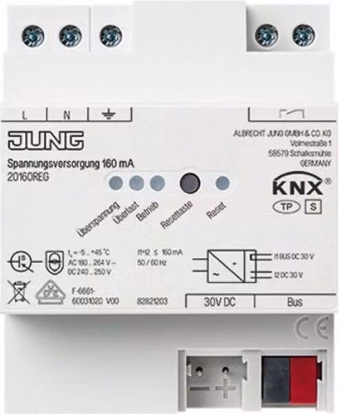 Alimentazione Jung 160mA, KNX 20160 REG (20160REG)