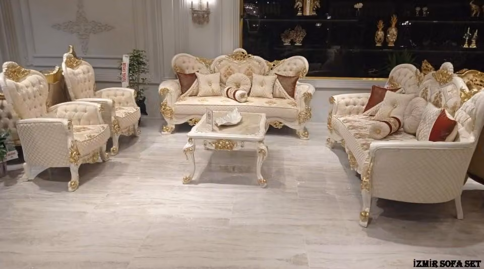 Polster Set Barock Rokoko Sofagarnitur Couch Set Sofa Möbel 5tlg.